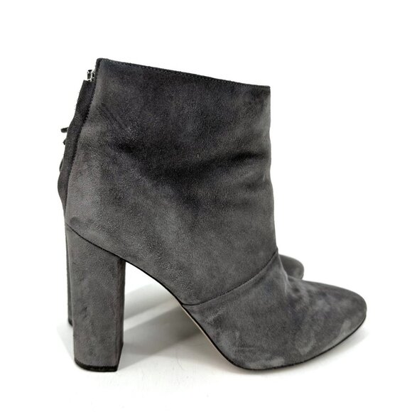 J.Crew Adele High Heeled Grey Suede Ankle Boots Booties Size 8 - Picture 4 of 10